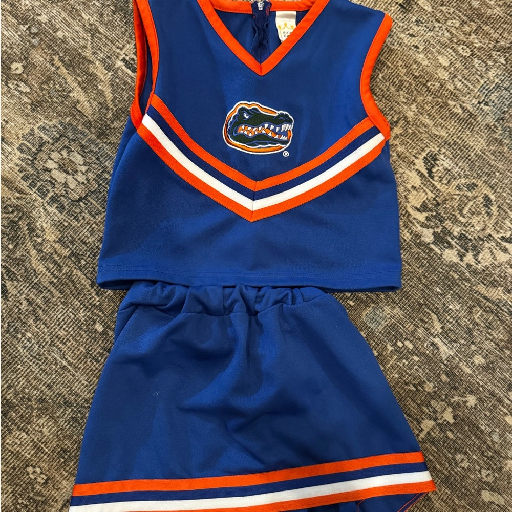 EUC Gators Blue and Orange Cheerleader Matching Set girls size 6